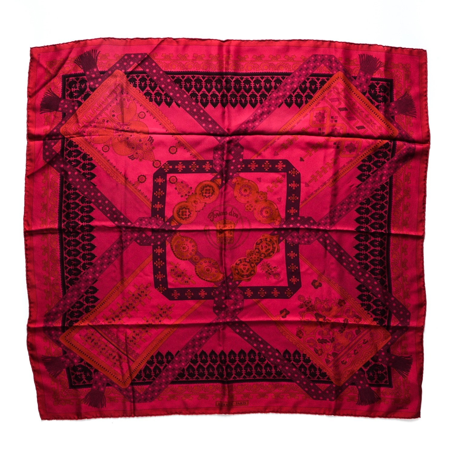 Hermes Silk Dip Dye Brins D'Or Scarf 90 Fuchsia 1 of 6