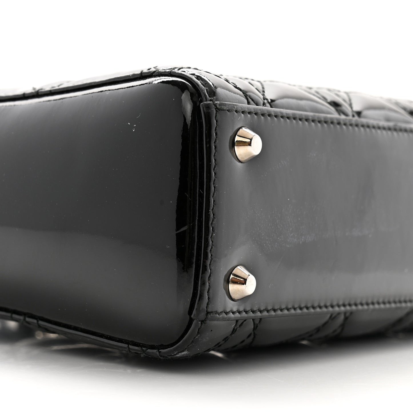 Patent Cannage Mini Lady Dior Black