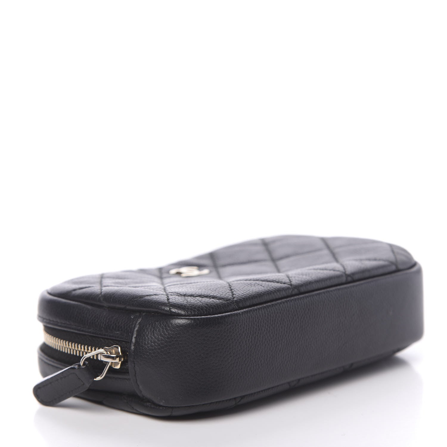 Chanel Caviar Quilted Small Curvy Pouch Cosmetic Case Black 4 of 9