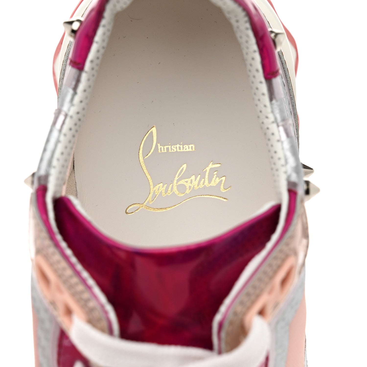 Christian Louboutin Metallic Patent Mesh Suede Sharkina Flat Sneakers 37.5 Brown 7 of 8