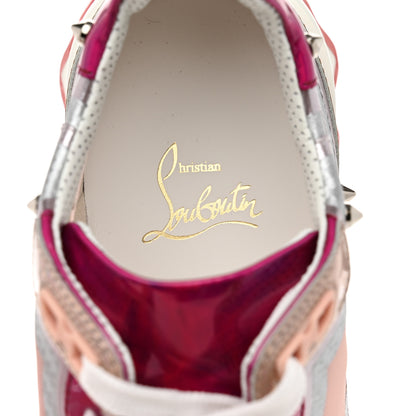 Christian Louboutin Metallic Patent Mesh Suede Sharkina Flat Sneakers 37.5 Brown 7 of 8