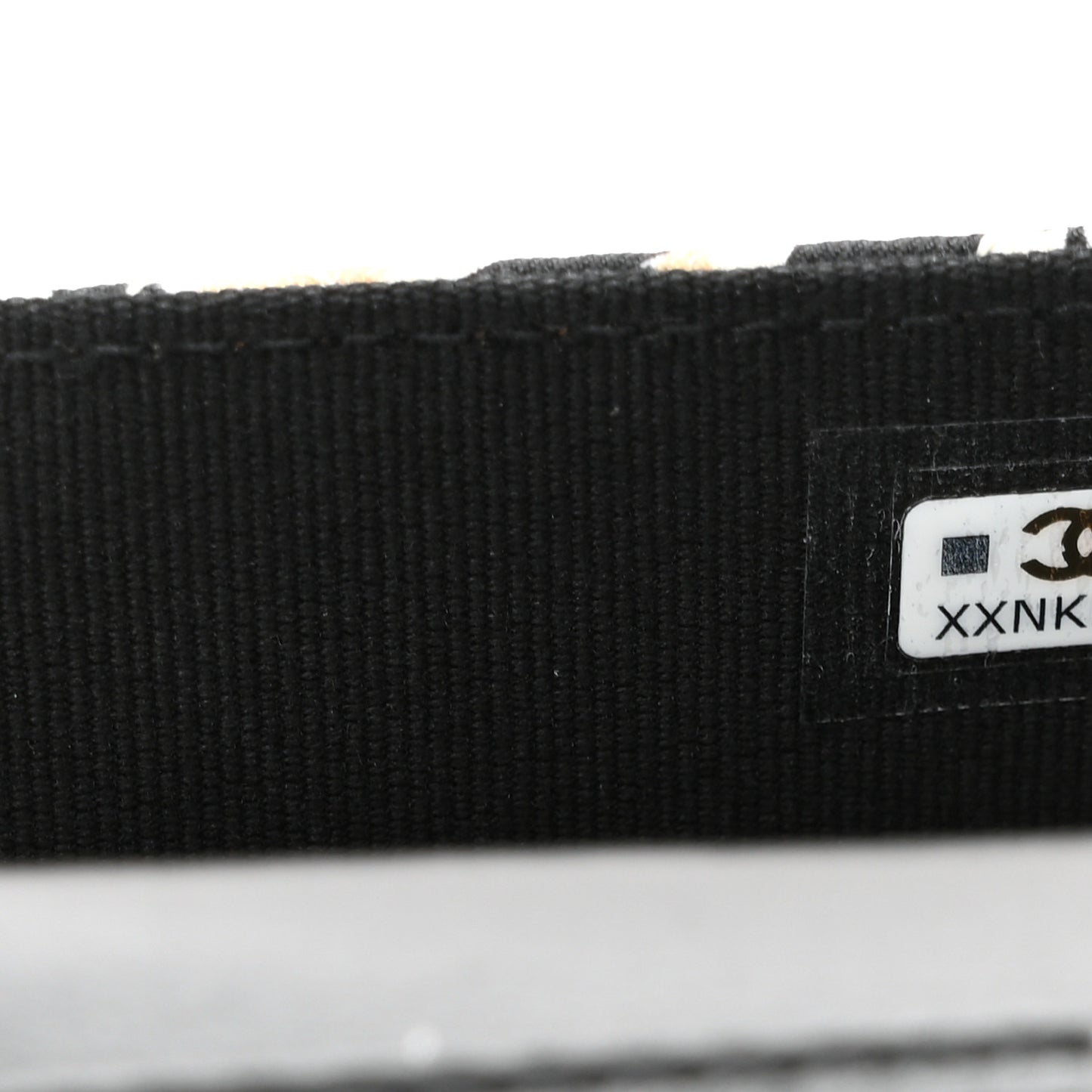 Canvas Check Flag Printed CC Clutch With Chain Beige Multicolor