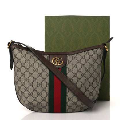 Gucci GG Supreme Monogram Web Small Ophidia Half Moon Hobo Brown 10 of 10