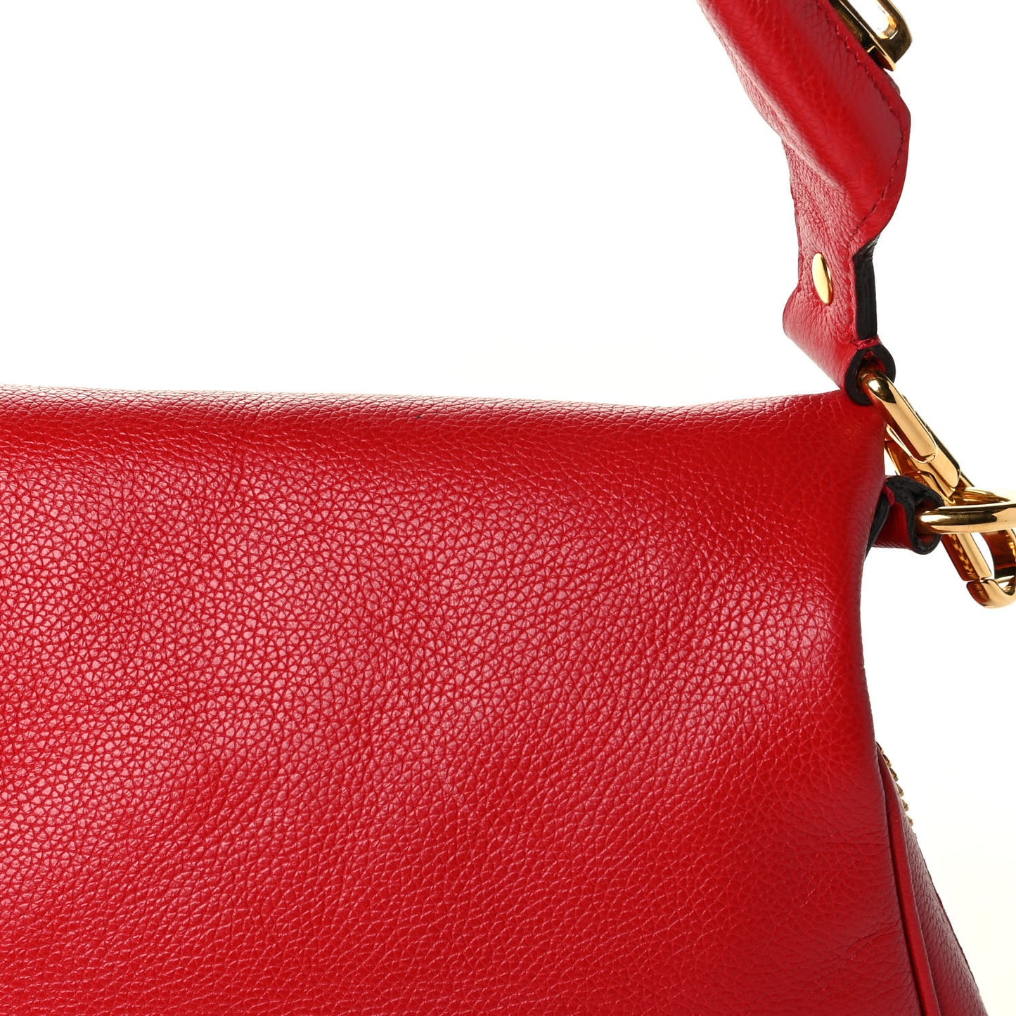 Pebbled Calfskin Medium Jennifer Flame Red