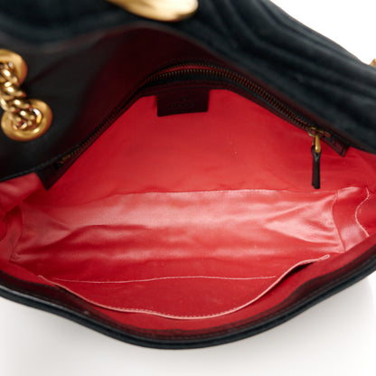 Gucci Velvet Matelasse Medium GG Marmont Shoulder Bag Black 5 of 10