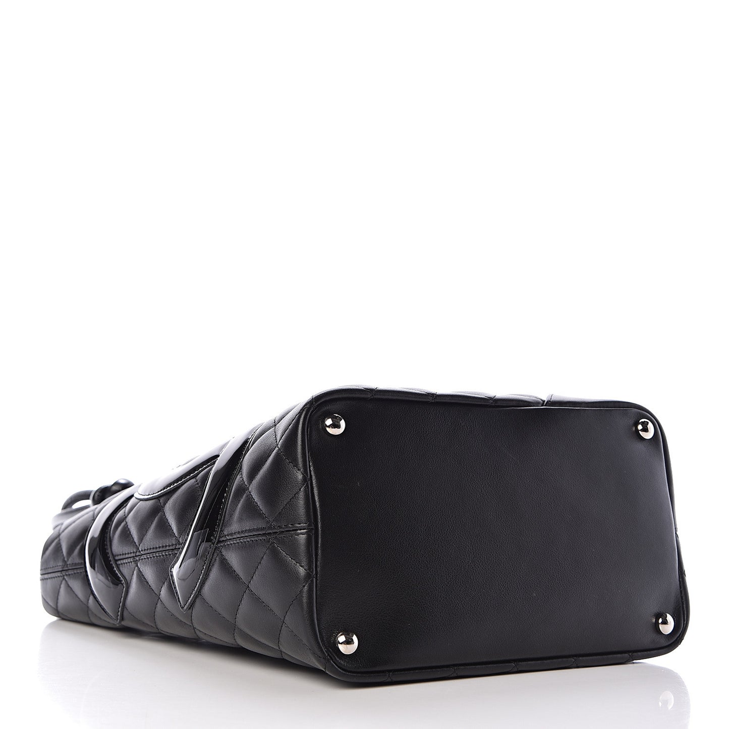 Calfskin Quilted Medium Cambon Tote Black