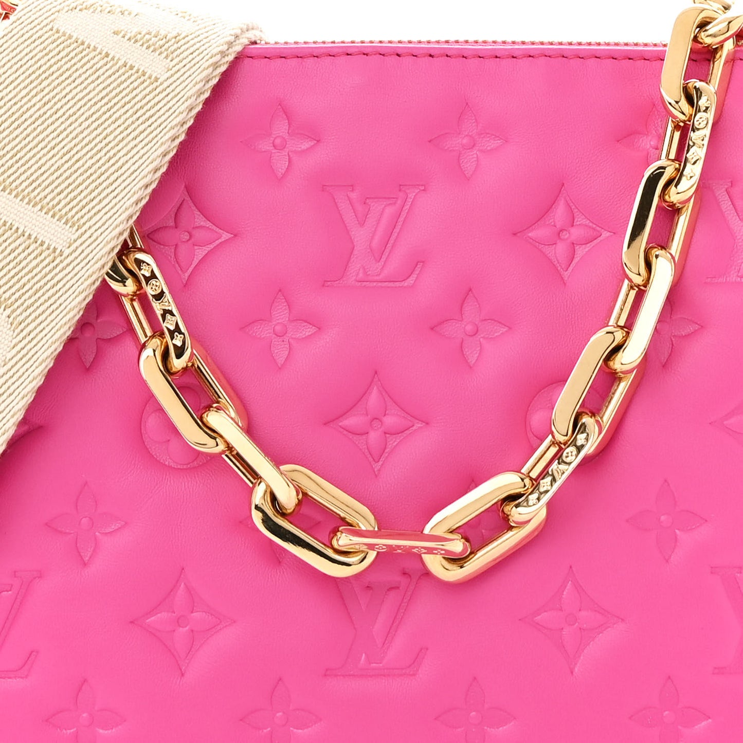 Lambskin Embossed Monogram Coussin PM Rose Miami