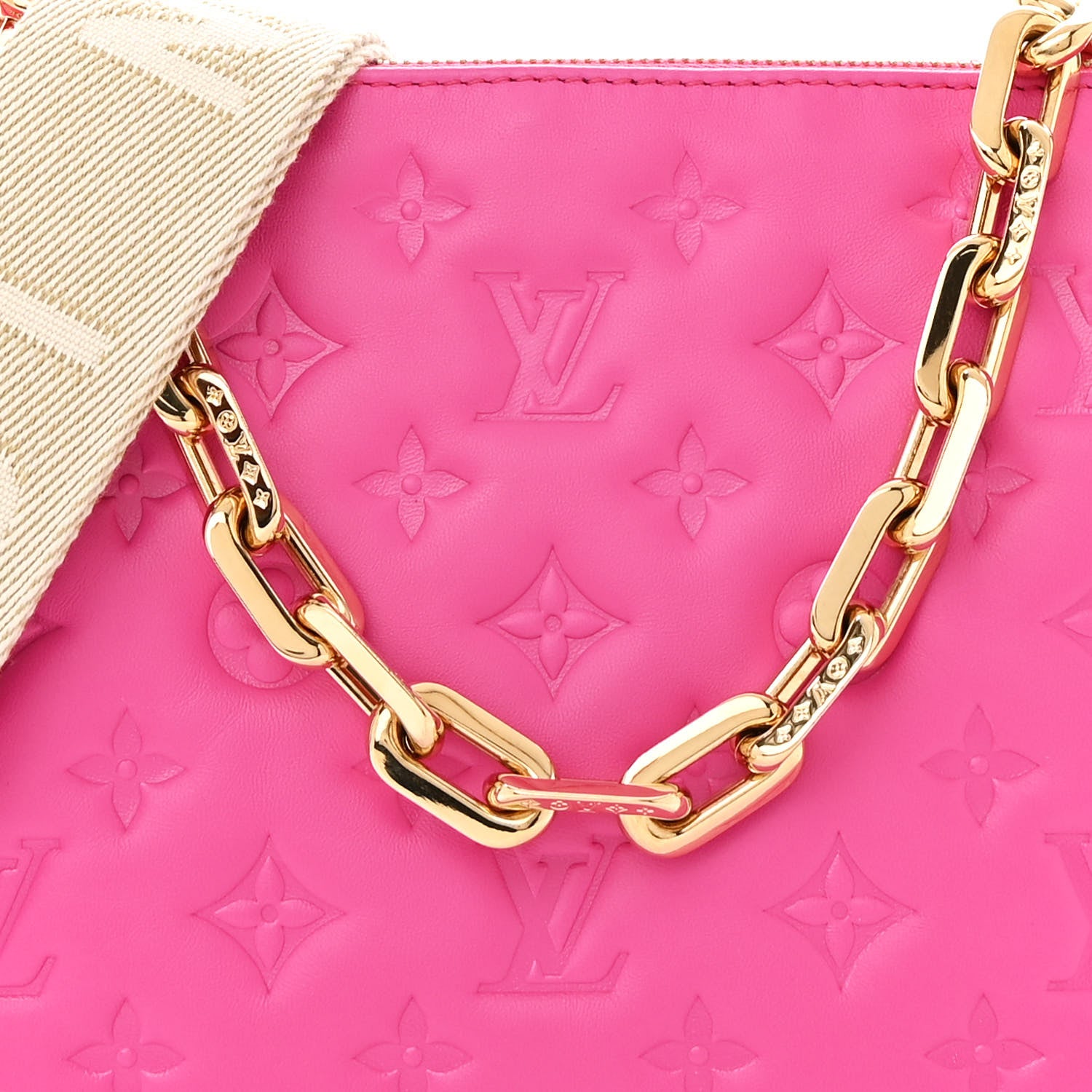 Louis Vuitton Lambskin Embossed Monogram Coussin PM Rose Miami 9 of 12