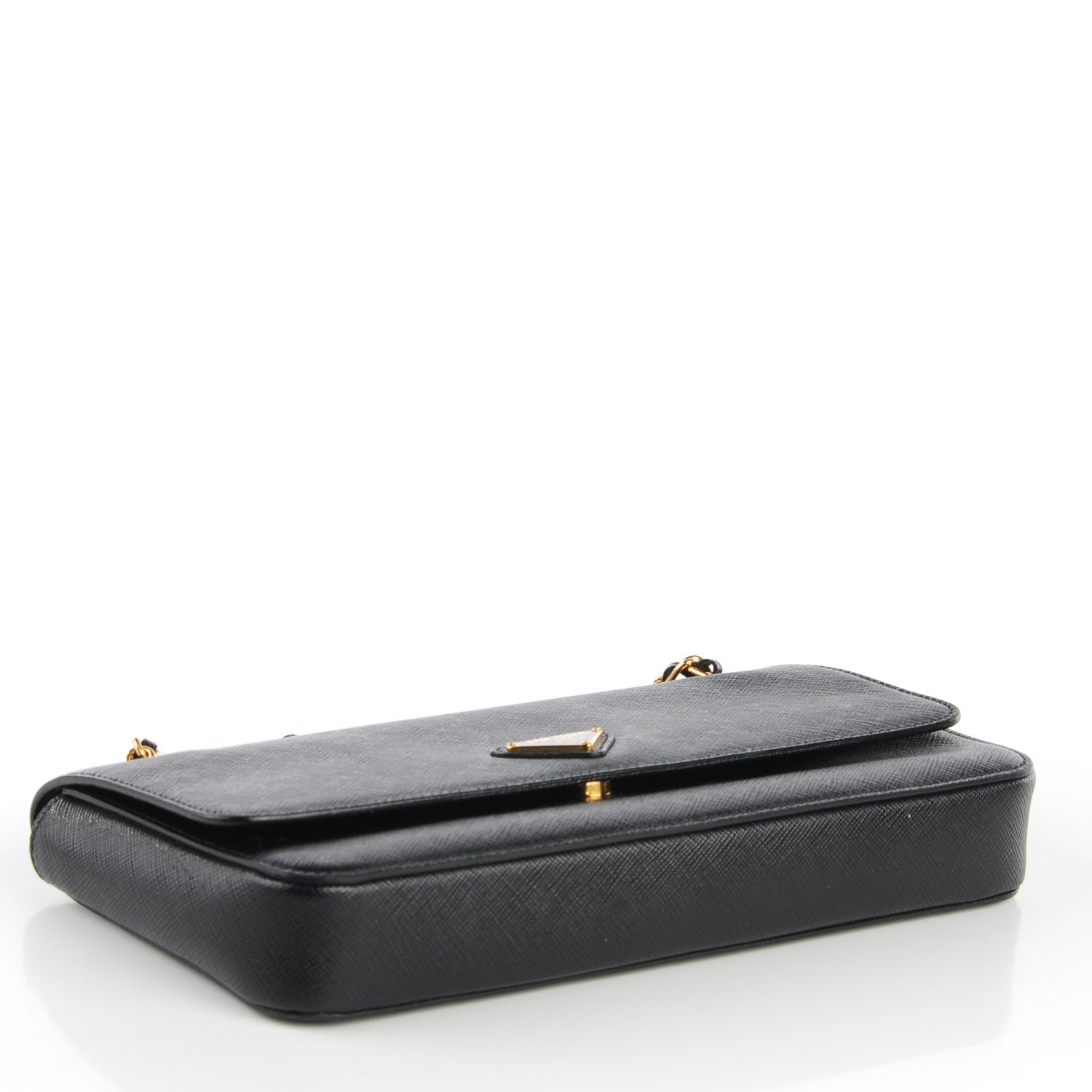 Prada Saffiano Lux Chain Shoulder Bag Black 4 of 10