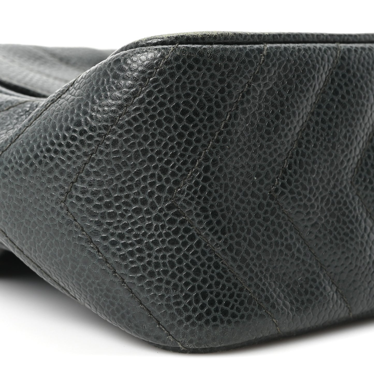 Caviar Chevron Quilted Tassel Camera Case Dark Green
