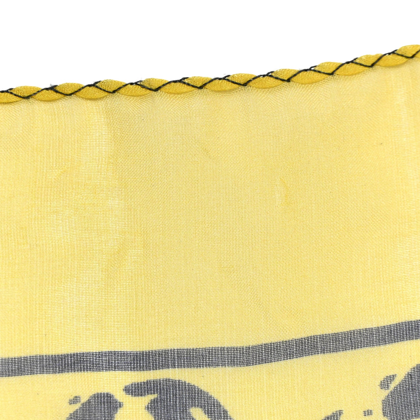 Silk Chiffon Skull Scarf Black Yellow