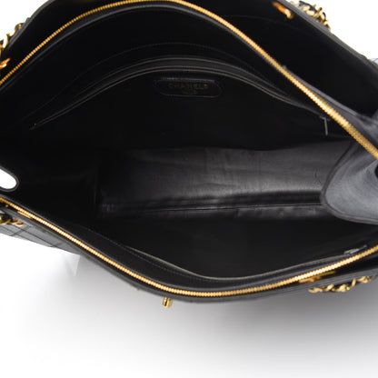 Chanel Calfskin Stitched XL Weekender Black 5 of 7