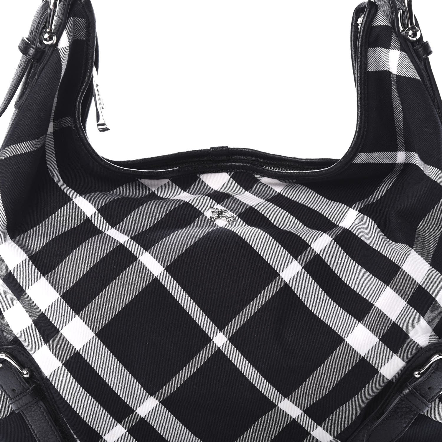 Burberry Black Check Larkin Hobo Black 7 of 9