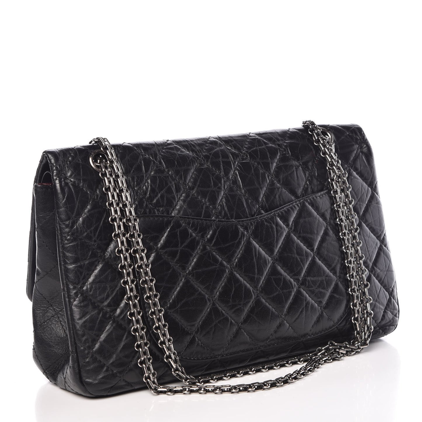 Aged Calfskin Quilted 2.55 Reissue 227 Flap Black