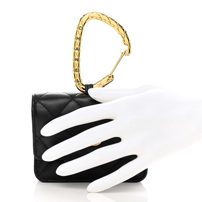Chanel Lambskin Quilted CC Hook Card Holder Black 2 of 8