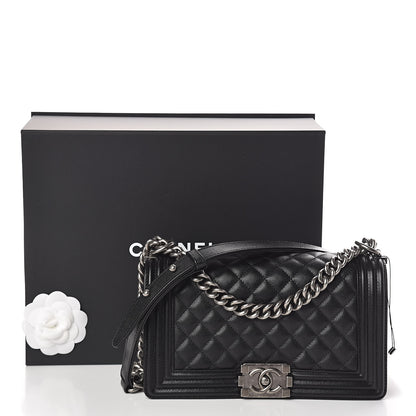 Chanel Caviar Quilted Medium Boy Flap Black 11 of 11