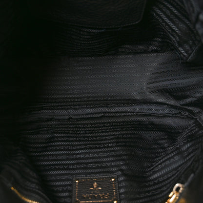 Prada Vitello Daino Pushlock Tote Black 8 of 17