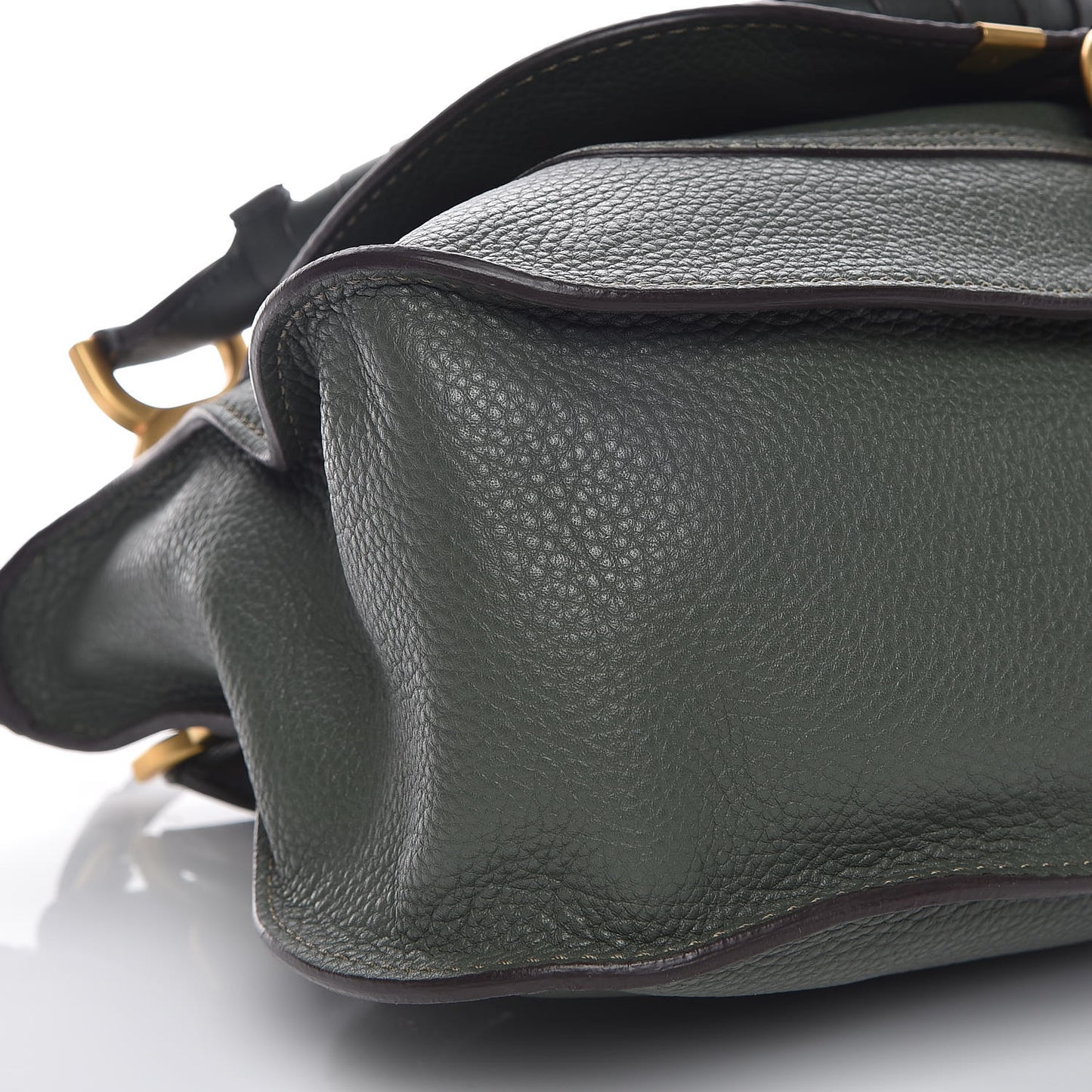 Calfskin Medium Marcie Satchel Midnight Green
