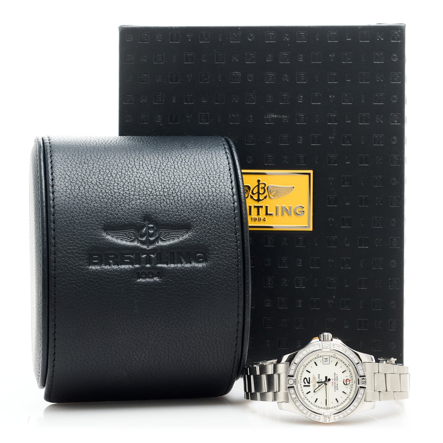 Breitling Stainless Steel Diamond Bezel 33mm Colt Lady Quartz Watch White A7738853 5 of 5