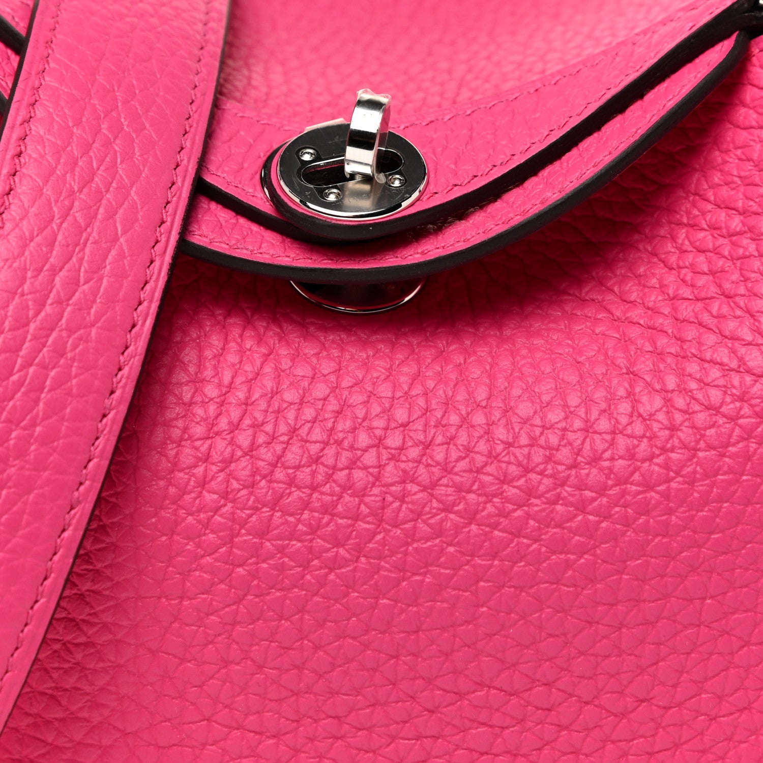Hermes Taurillon Clemence Mini Lindy 20 Rose Shocking 7 of 11