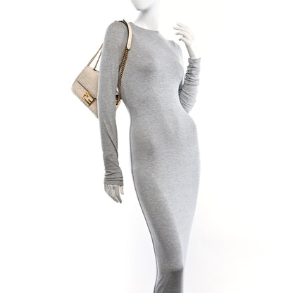 Fendi Nappa Small FF Embossed Midi Chain Baguette Camelia 2 of 10