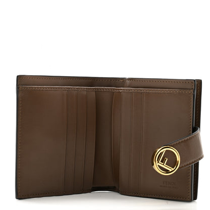 Fendi Vitello Soft F is Fendi Bi-Color FF 1974 Embossed Compact Wallet Maya Black 5 of 8