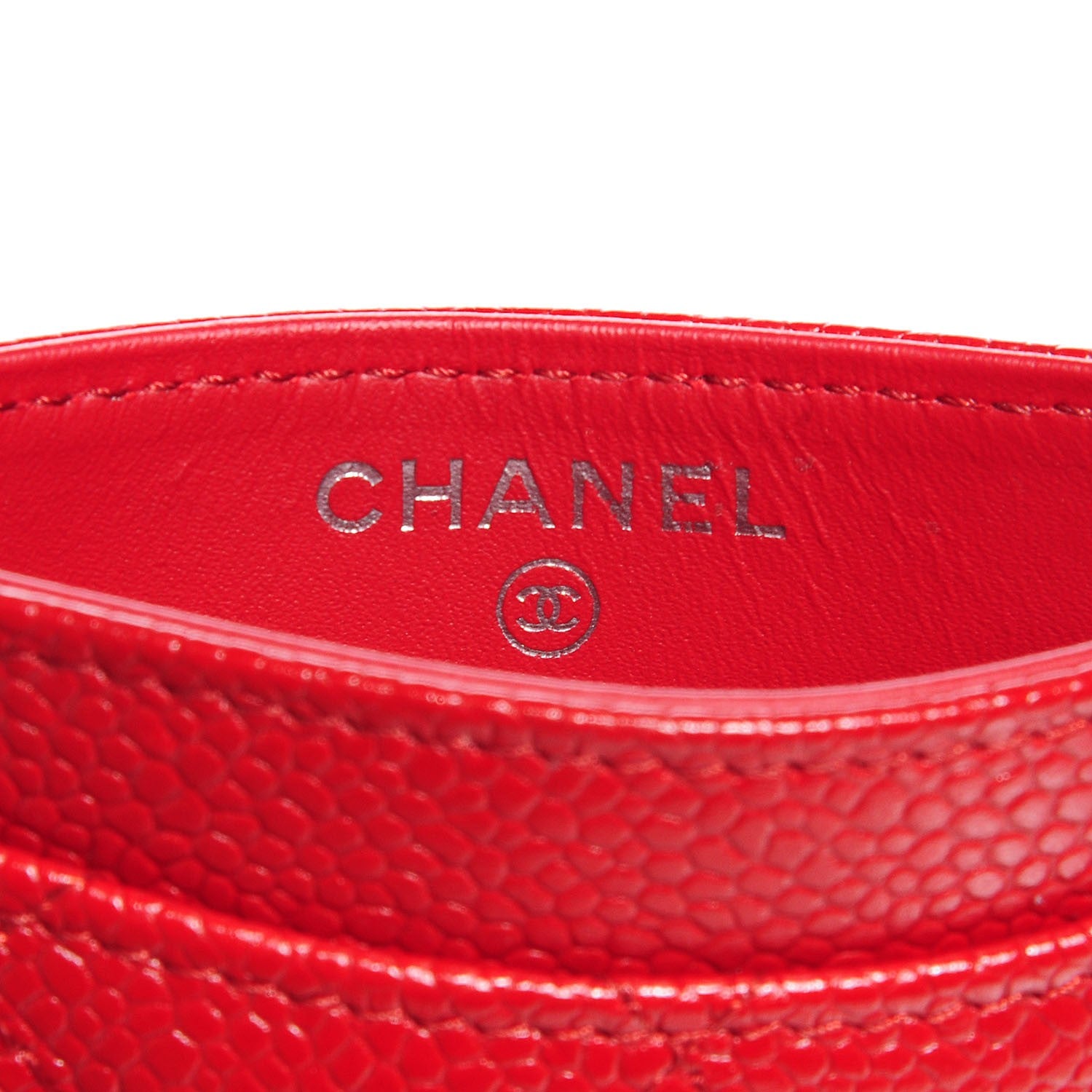 Chanel Caviar Quilted Card Holder Dark Red 6 of 7