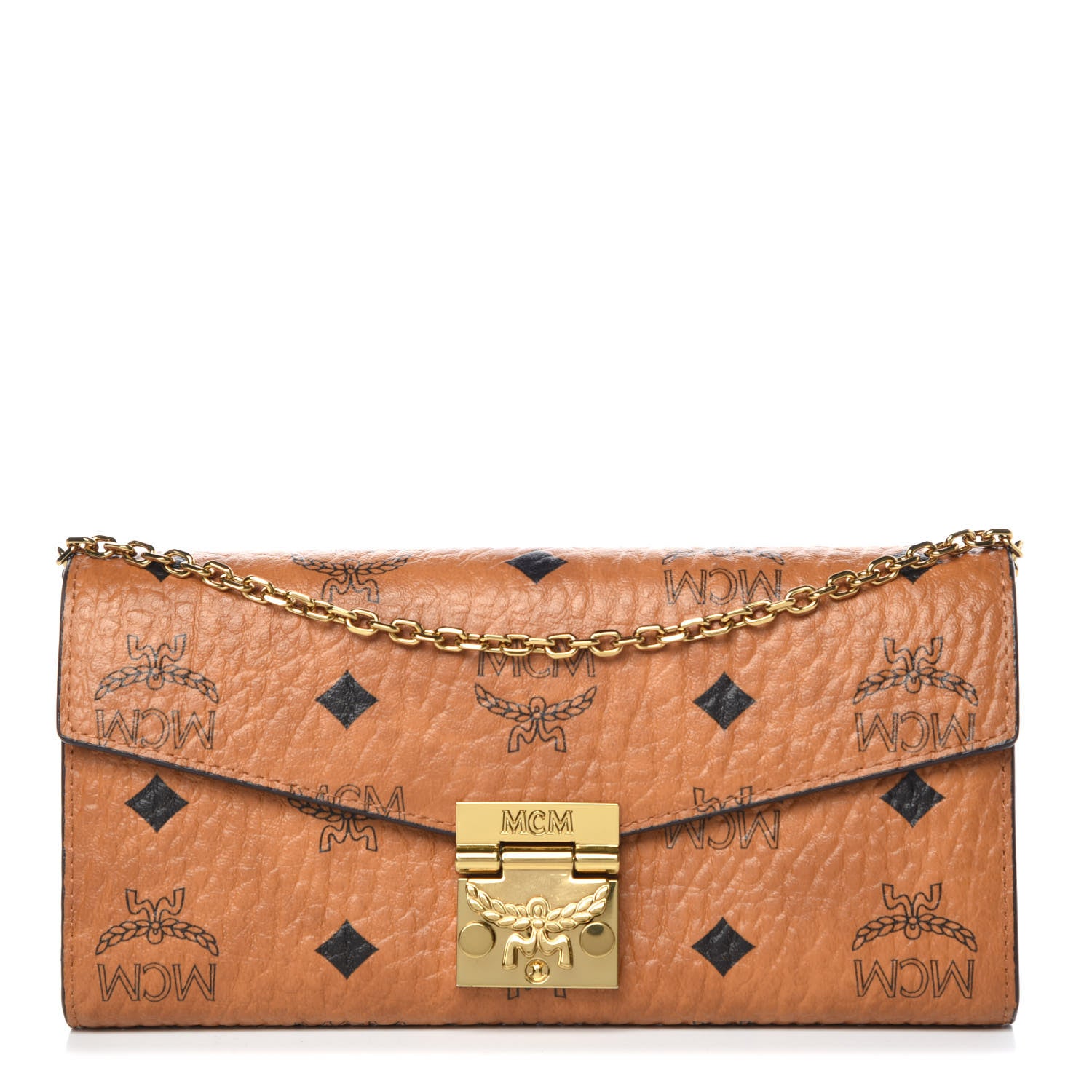 MCM Visetos Large Patricia Wallet On Chain Cognac 1 of 9