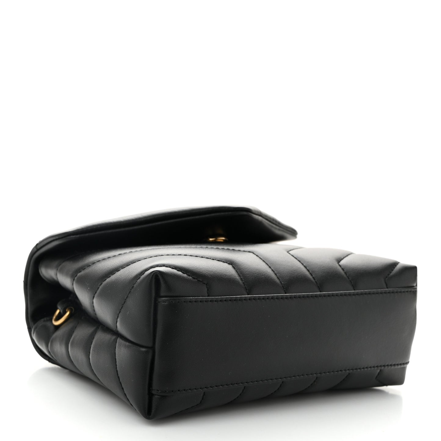 Calfskin Y Quilted Monogram Toy Loulou Crossbody Bag Black