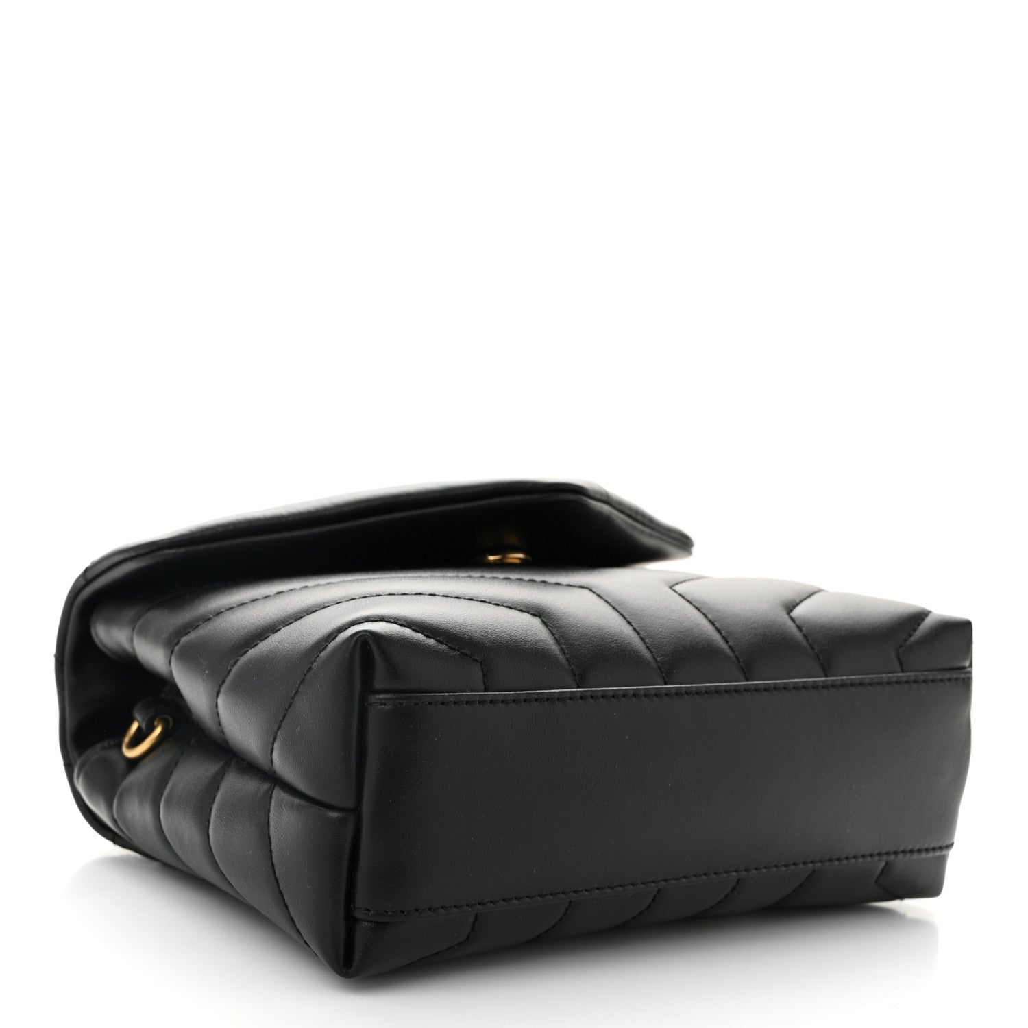 Saint Laurent Calfskin Y Quilted Monogram Toy Loulou Crossbody Bag Black 4 of 10