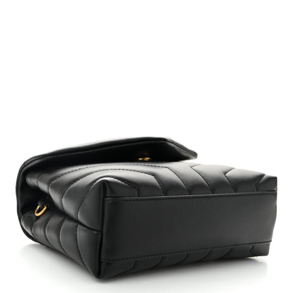 Saint Laurent Calfskin Y Quilted Monogram Toy Loulou Crossbody Bag Black 4 of 10