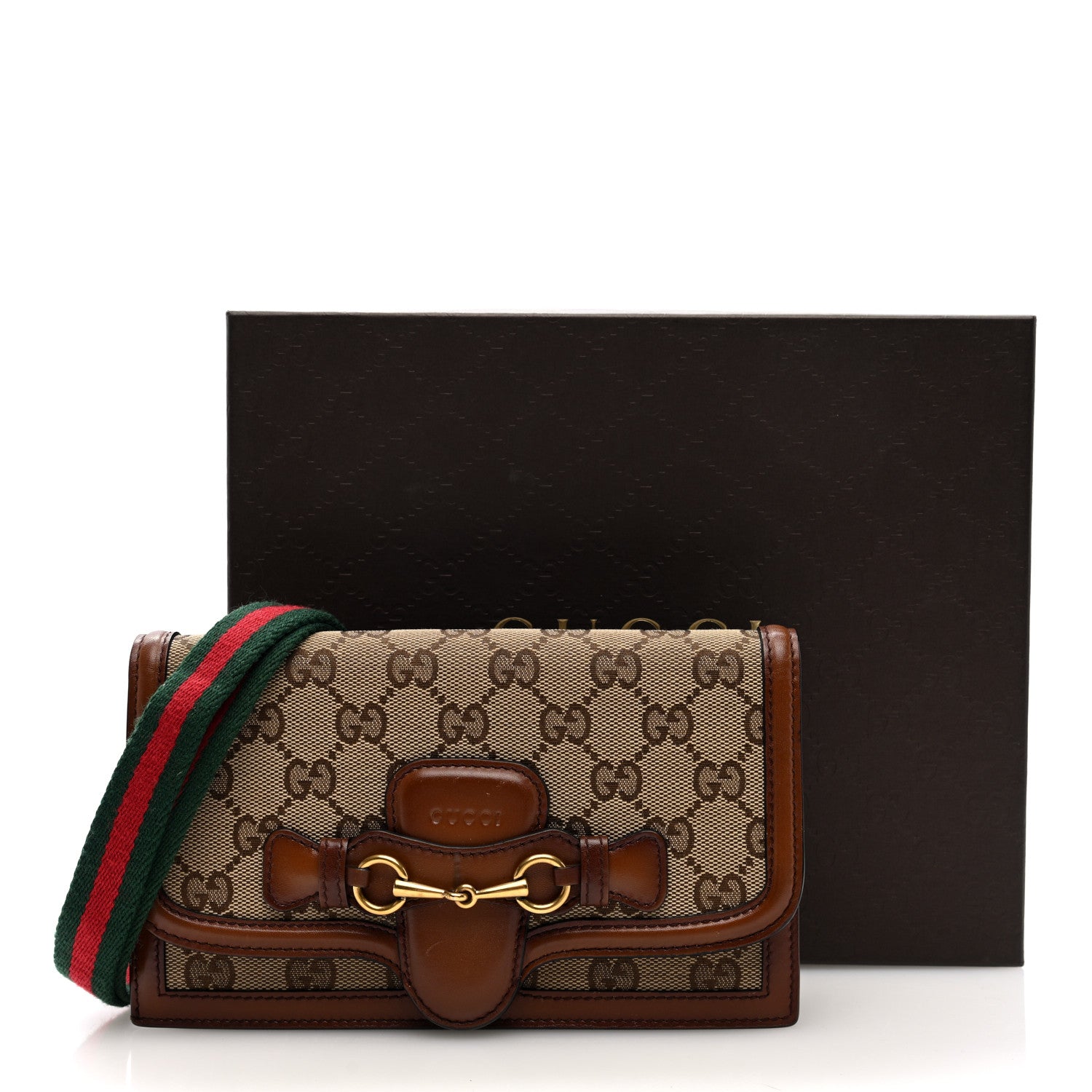 Gucci Monogram Lady Web Convertible Wallet Beige Cuir 10 of 10