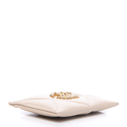 Chanel Goatskin Quilted 19 Card Holder Beige 3 of 7