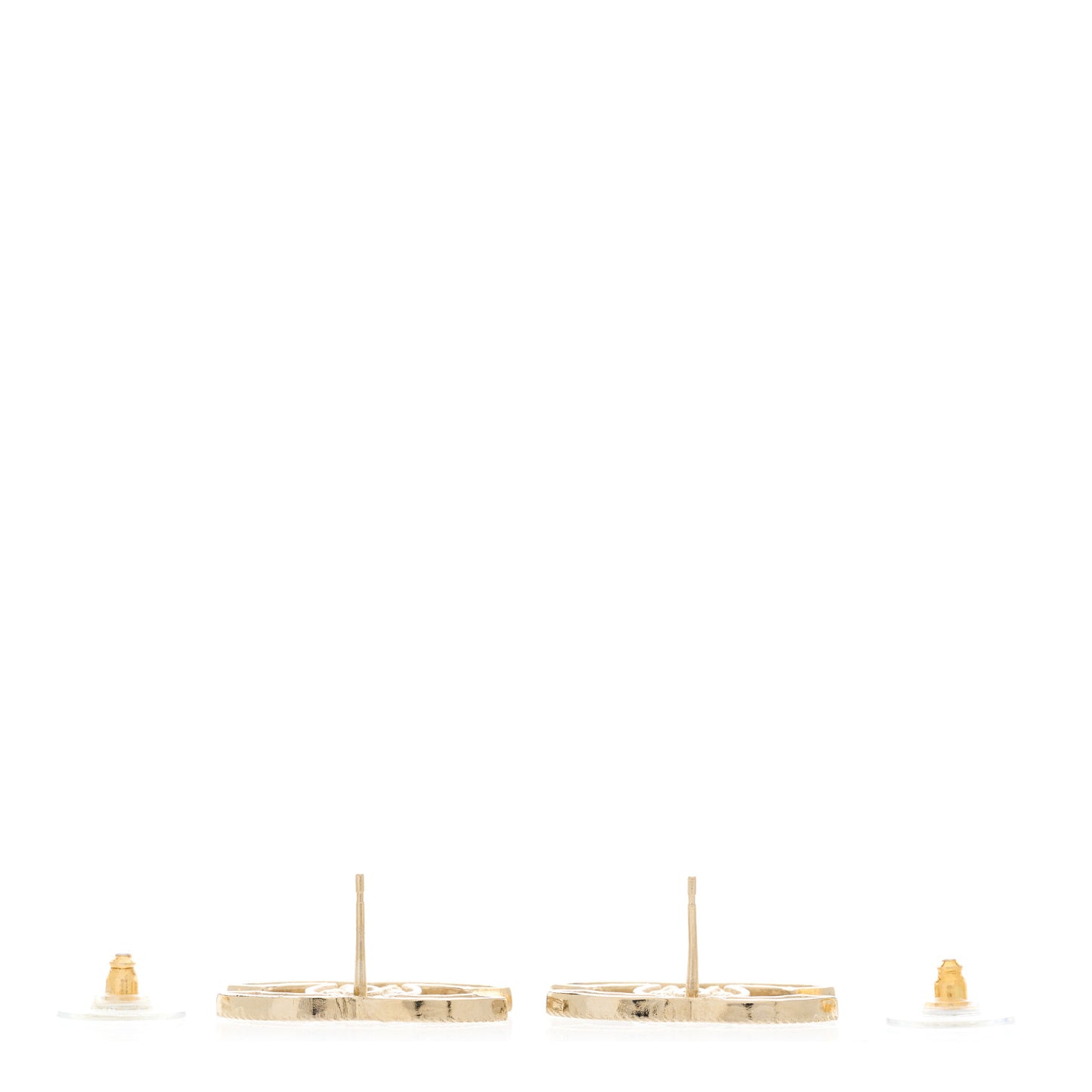 Pearl Crystal Sparkling Pearls CC Earrings Gold
