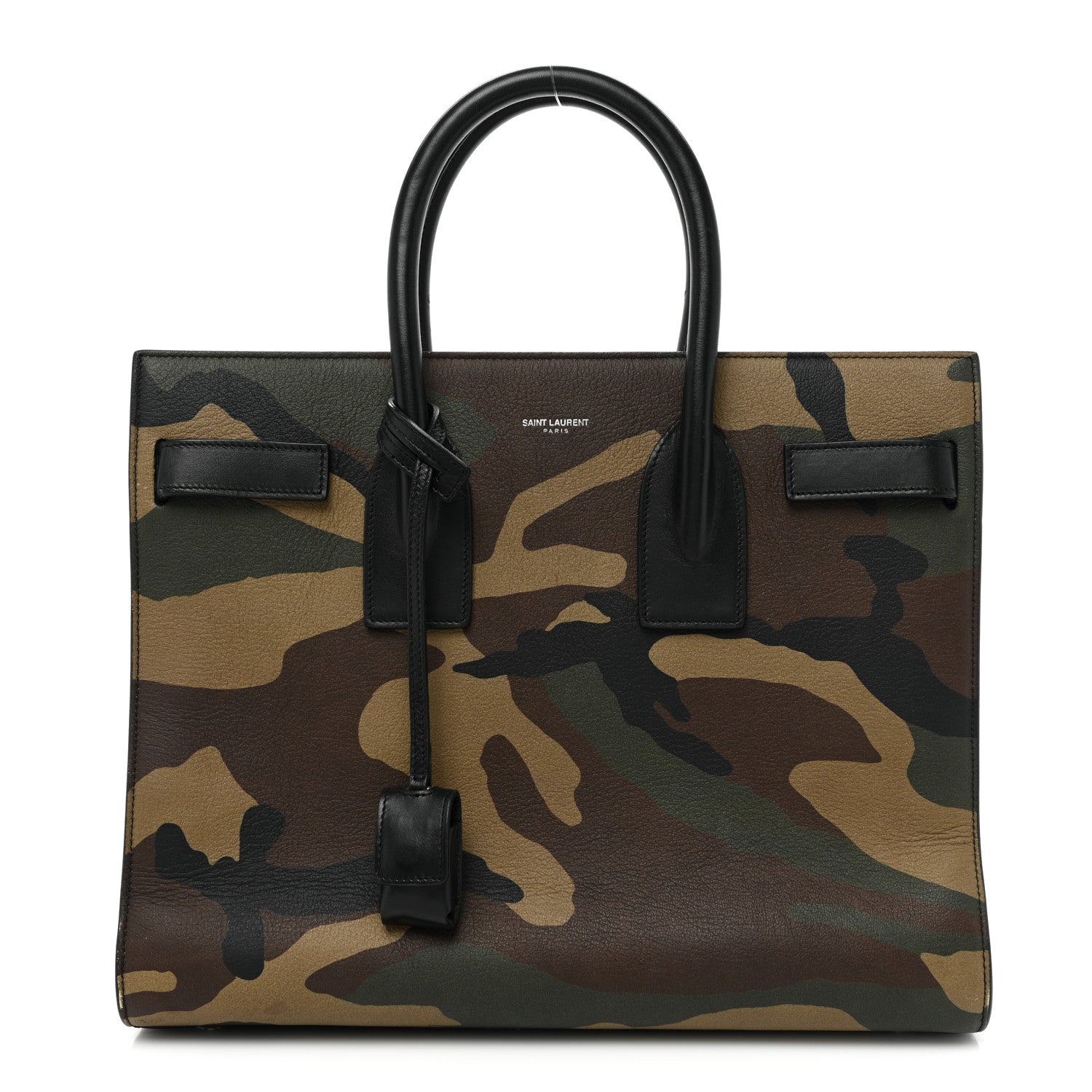 Saint Laurent Calfskin Camouflage Small Sac De Jour Kaki Black 1 of 21