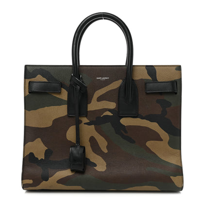Saint Laurent Calfskin Camouflage Small Sac De Jour Kaki Black 1 of 21
