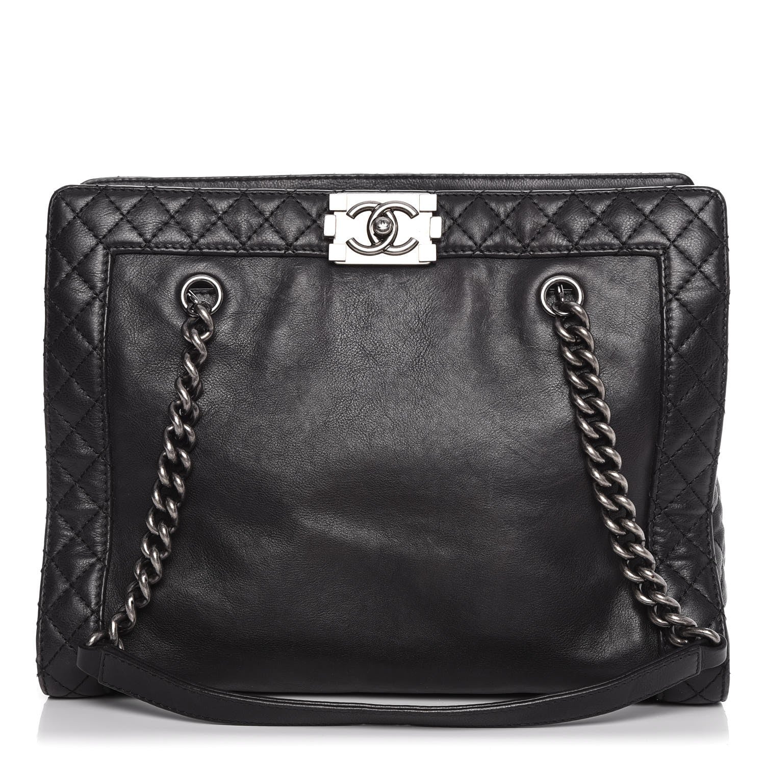 Chanel Calfskin Boy Reverso Shopping Tote Black 1 of 7