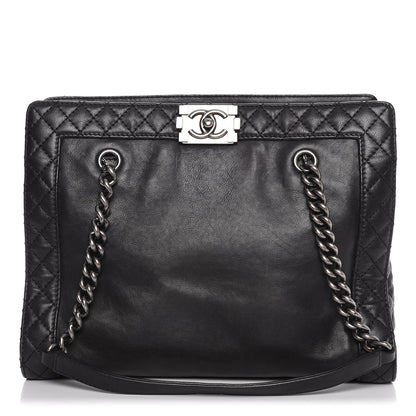 Chanel Calfskin Boy Reverso Shopping Tote Black 1 of 7