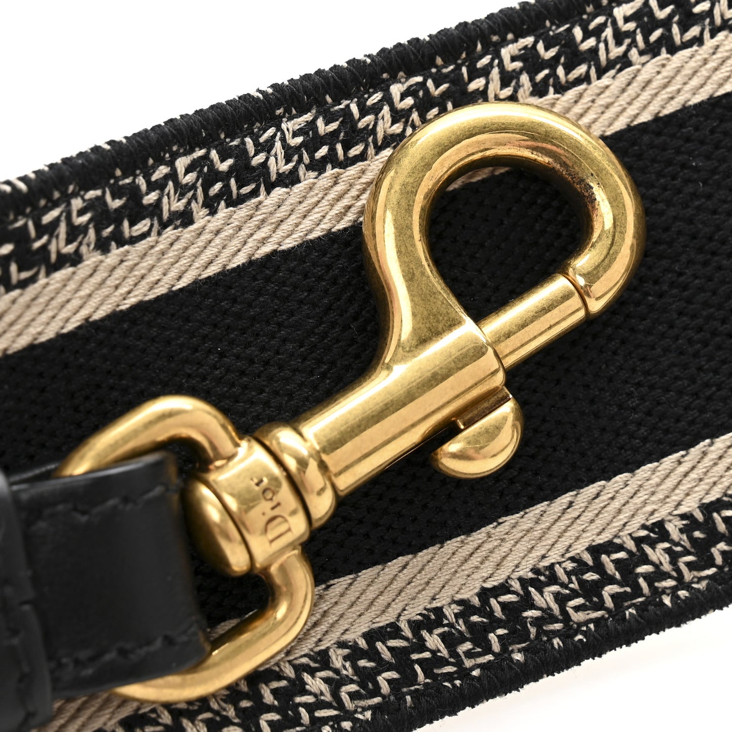 Canvas Embroidered Shoulder Strap Black