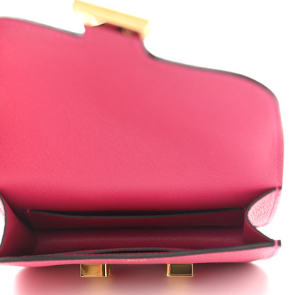 Hermes Evercolor Verso Constance Slim Wallet Rose Mexico Chocolate 6 of 7