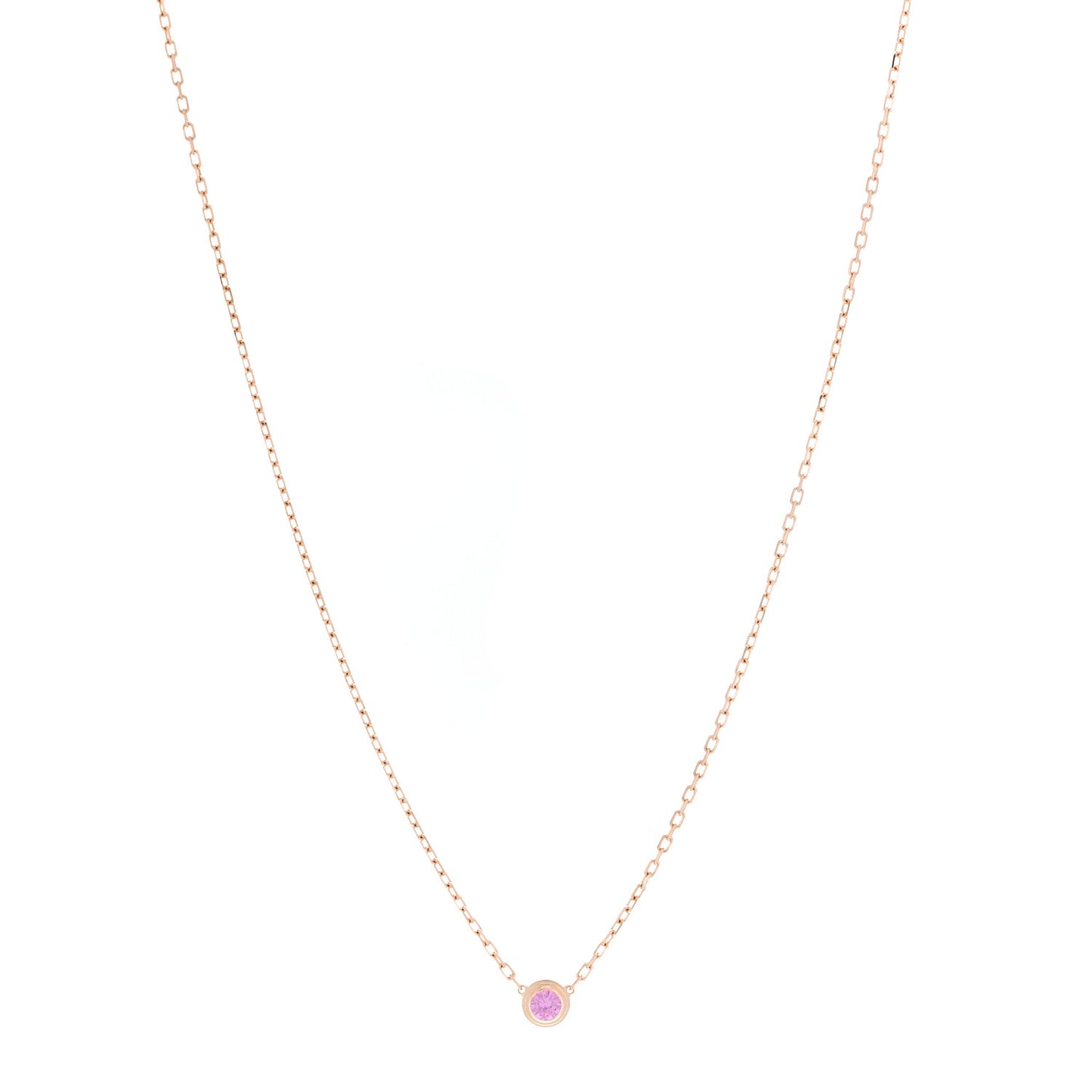 18K Pink Gold Pink Sapphire D'Amour Pendant Necklace