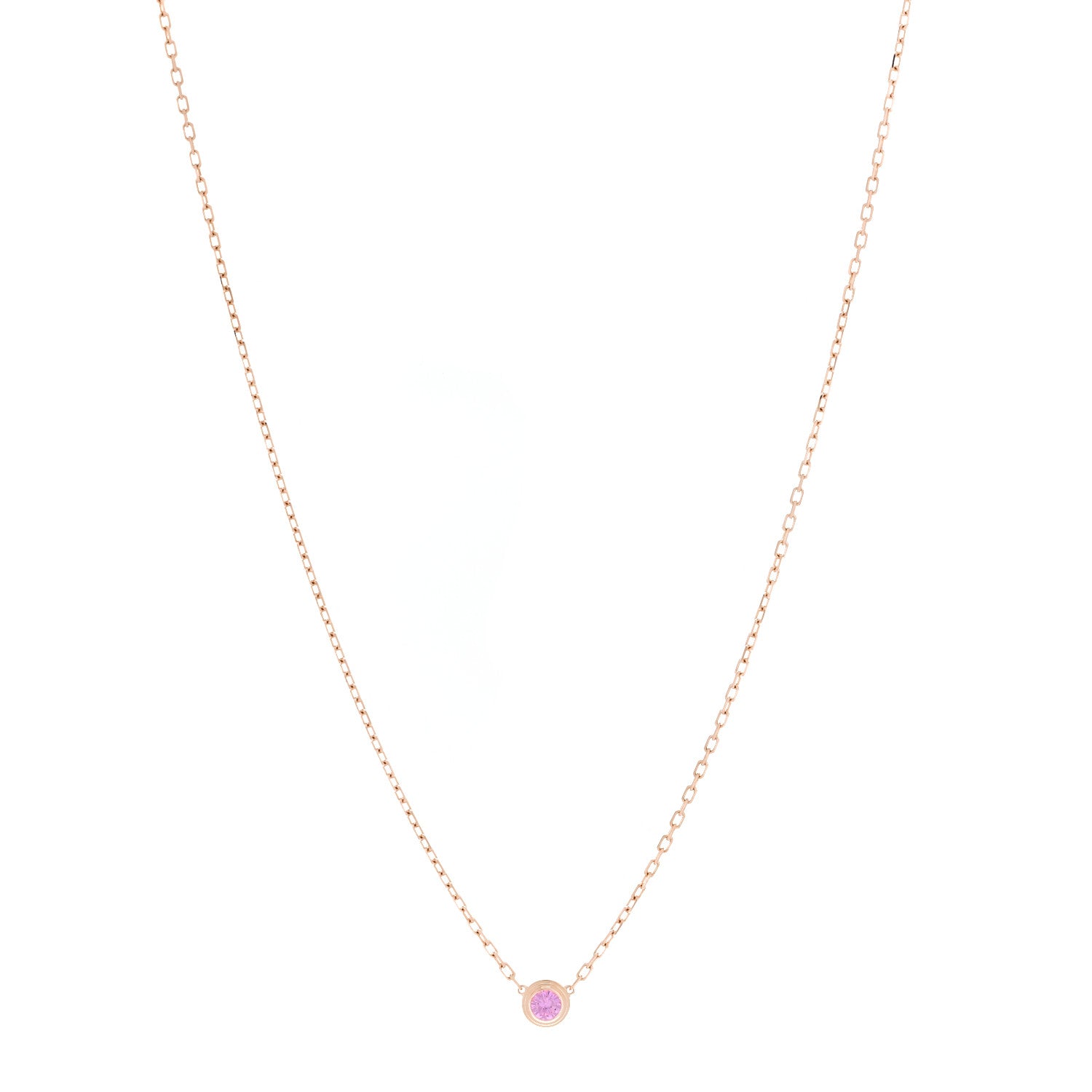 Cartier 18K Pink Gold Pink Sapphire D'Amour Pendant Necklace 1 of 5