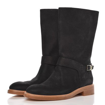 Louis Vuitton Nubuck Adventure Half Boots 39 Black 2 of 8