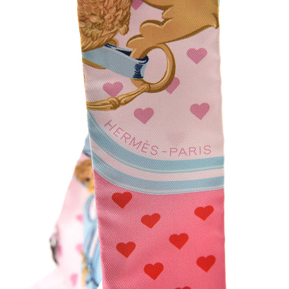 Hermes Silk Brides de Gala Love Twilly Rose Pale Bleu Glacier Rose 4 of 5