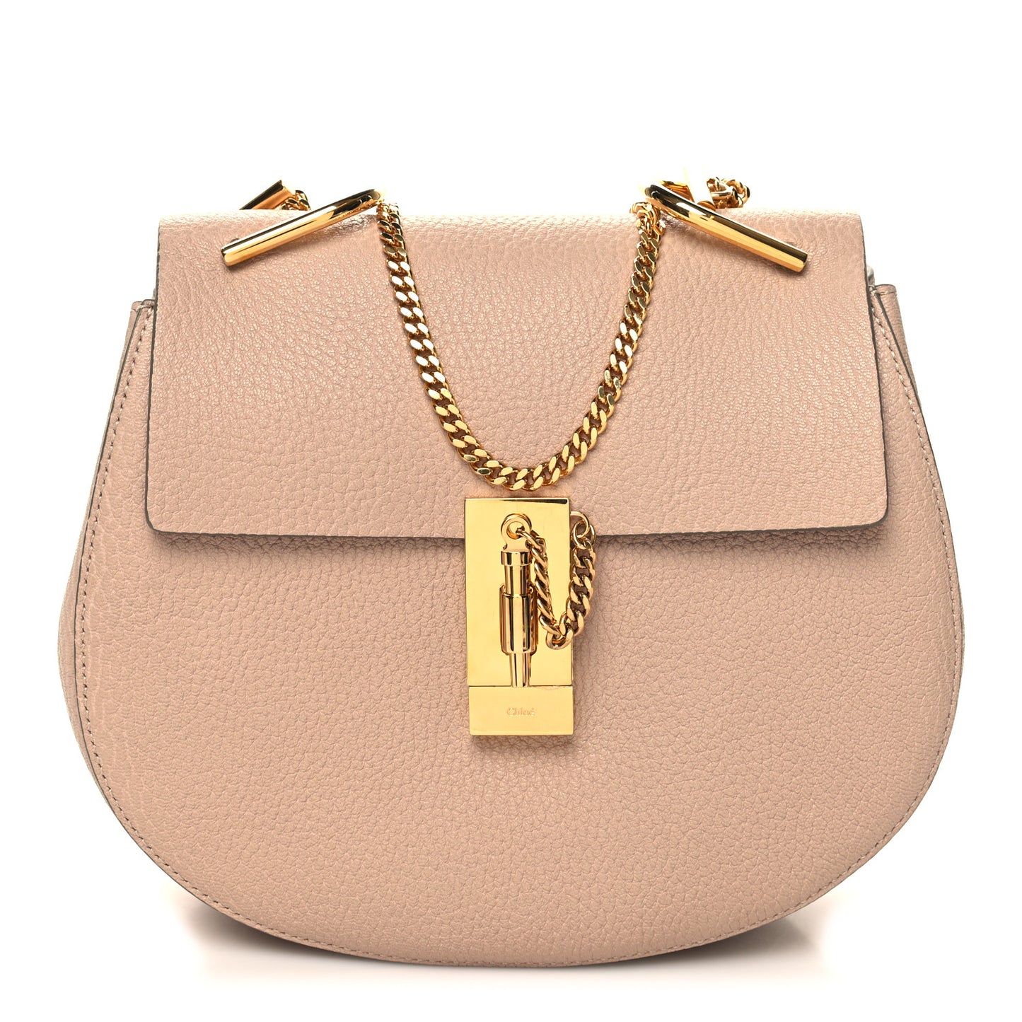 Grained Lambskin Medium Drew Shoulder Bag Cement Pink