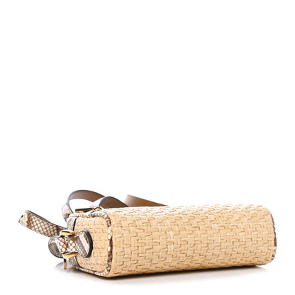 Gucci Raffia Elaphe Mini Ophidia Shoulder Bag Natural Cream Brown 3 of 6