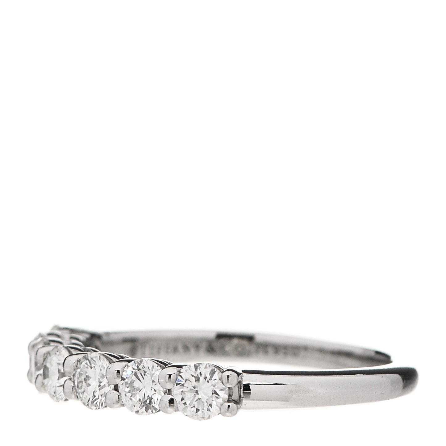 Platinum Diamond 3mm Embrace Half Circle Band Ring 49 5