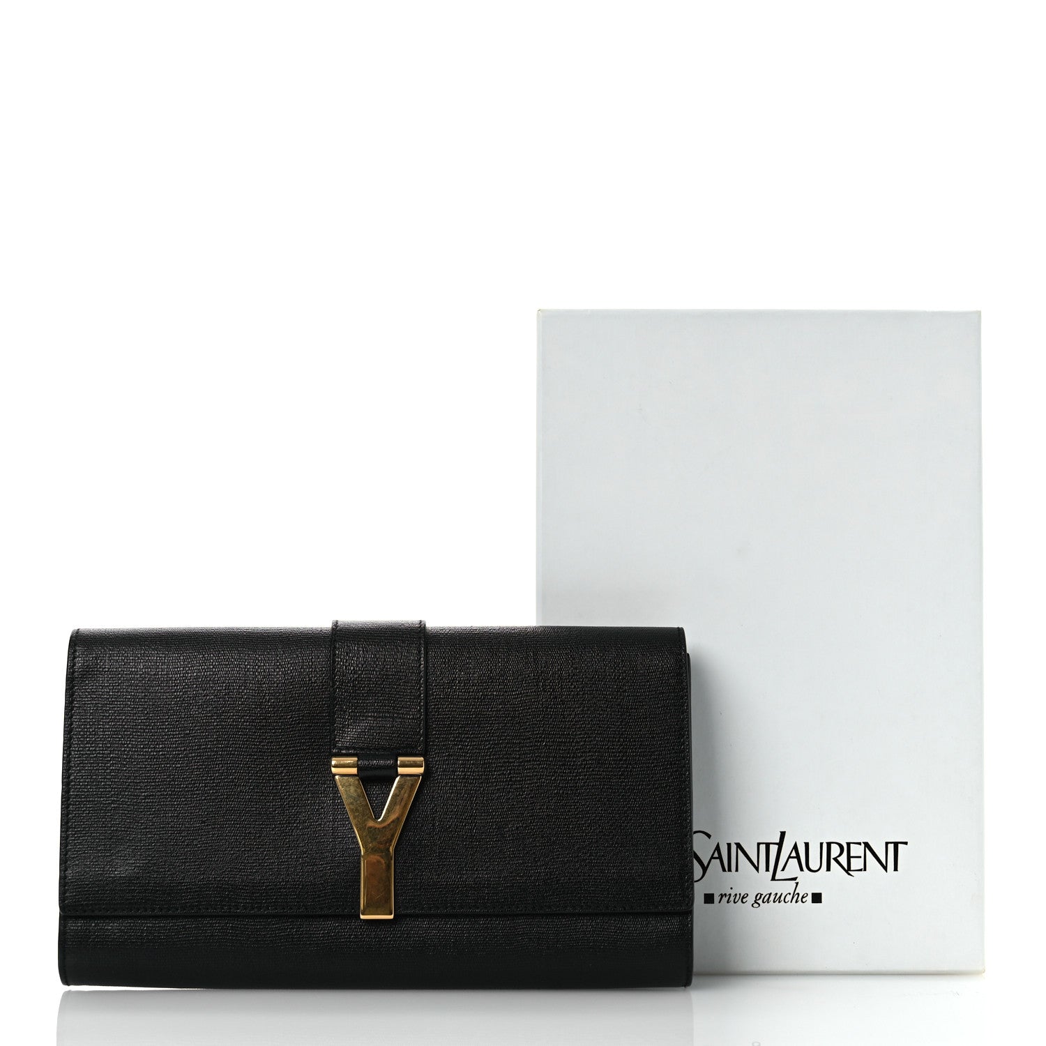 Saint Laurent Textured Calfskin Classic Y Ligne Clutch Black 10 of 10