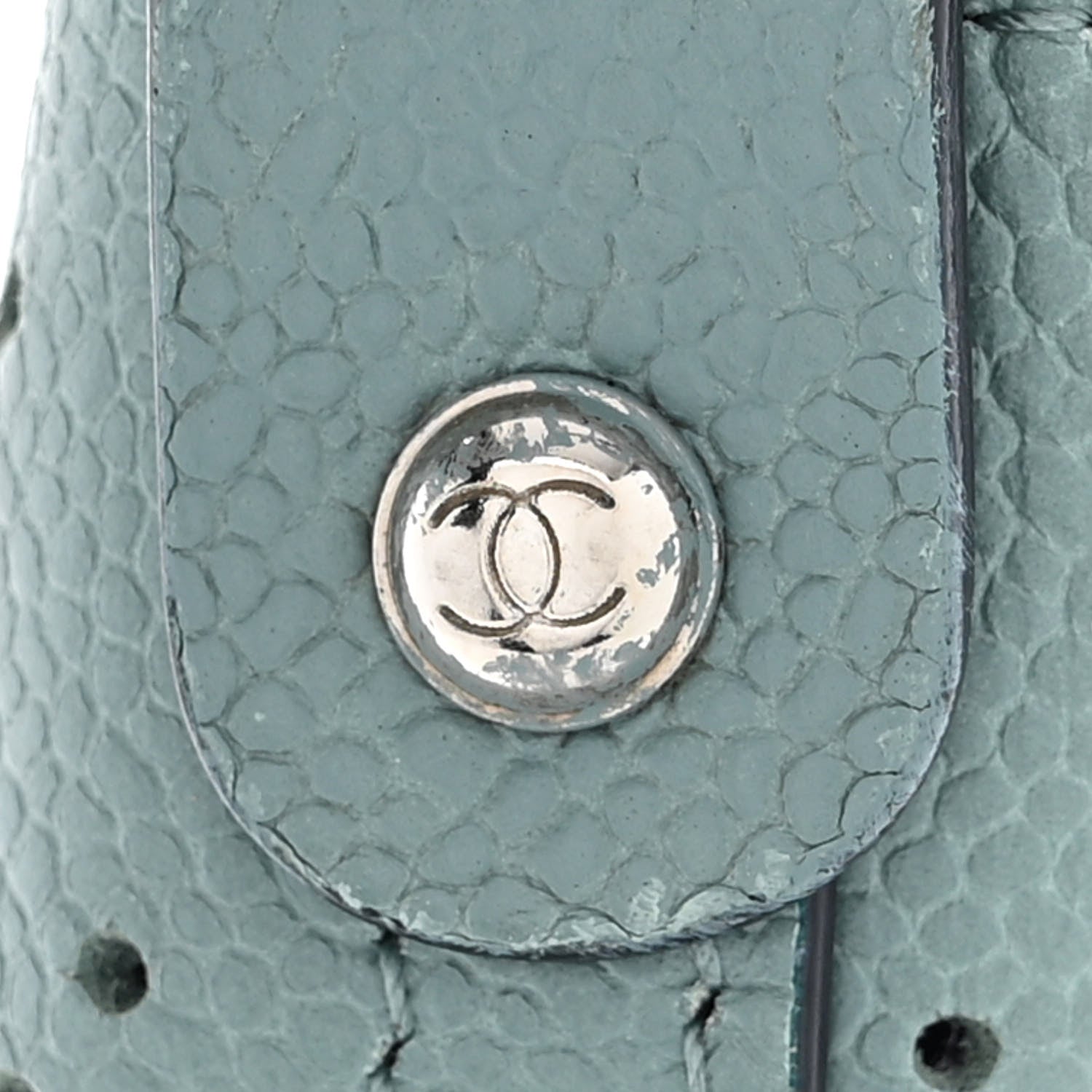 Chanel Perforated Grained Calfskin Small Shopping Tote Green 11 of 11