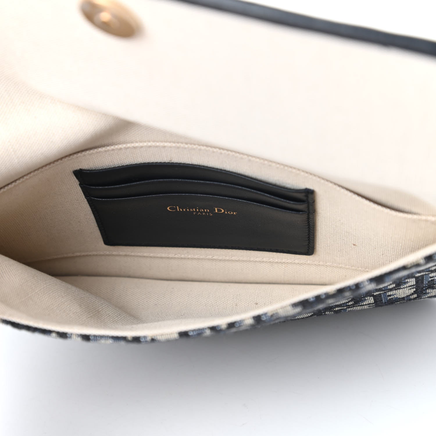 Christian Dior Oblique Flap Pouch Clutch Blue 5 of 9